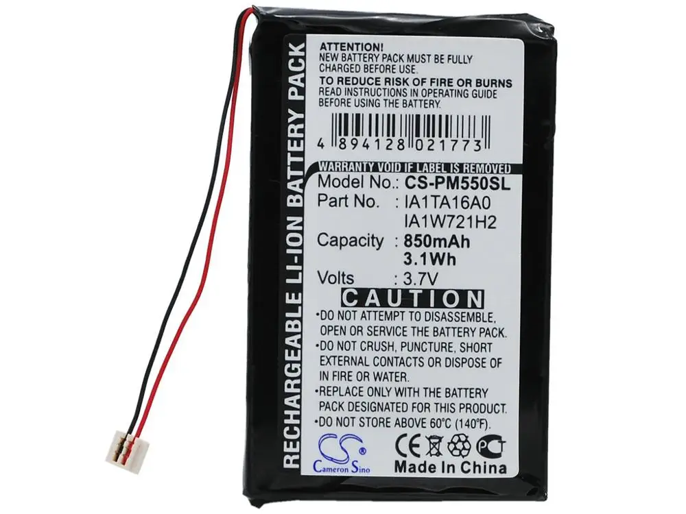 Батарея Cameron Sino для Палм M550 Вольфрам T1 T2 T3 Zire 31 71 Замена GA1W918A2 GA1W922A2 850 мАч |