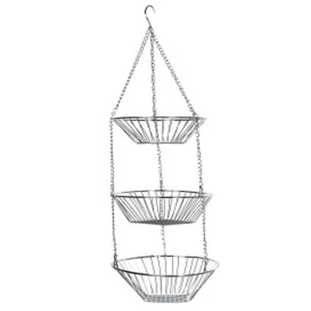 

3 Tier Wire Hanging Fruit Basket Home Kitchen Metal Vegetable Storage Organizer Basket 3-Layer Baskets