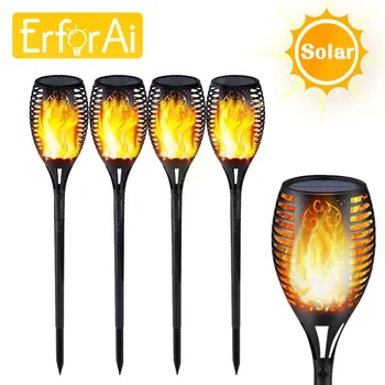 

4PCS LED Solar Flame Flickering Lamp Torch Landscape Lawn Lamp Lights Waterproof Led Solar Flame Light Outdoor Garden Decoration