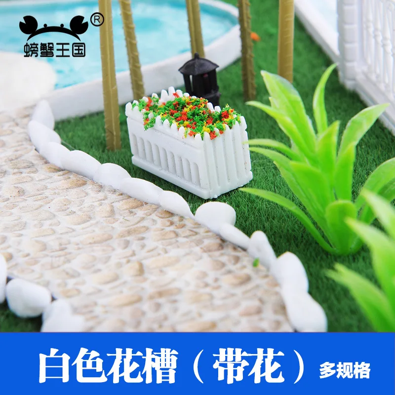  Model Material DIY Architecture Model Sand Table Model Background Park Outdoor White Planter Flower