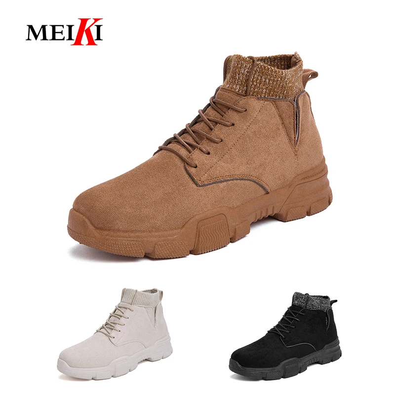 MEIKI/Новые осенне зимние ботинки мужские модные унисекс из замши Мужская Рабочая