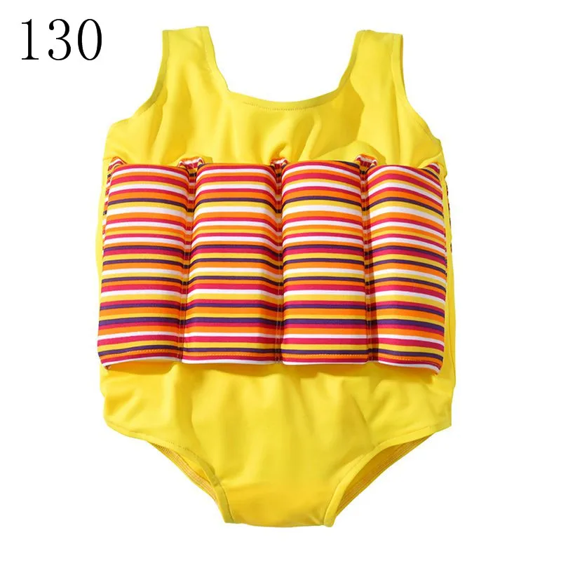 Детская плавающая пена для плавания, плавающий безопасный купальник, не утопающий костюм для бассейна для мальчиков и девочек - Цвет: Yellow-130cm