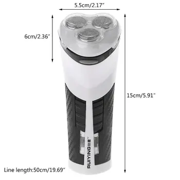 

3D Rotary Cordless Rechargeable Men Electric Shaver Razor Beard With Flashlight 4XFB