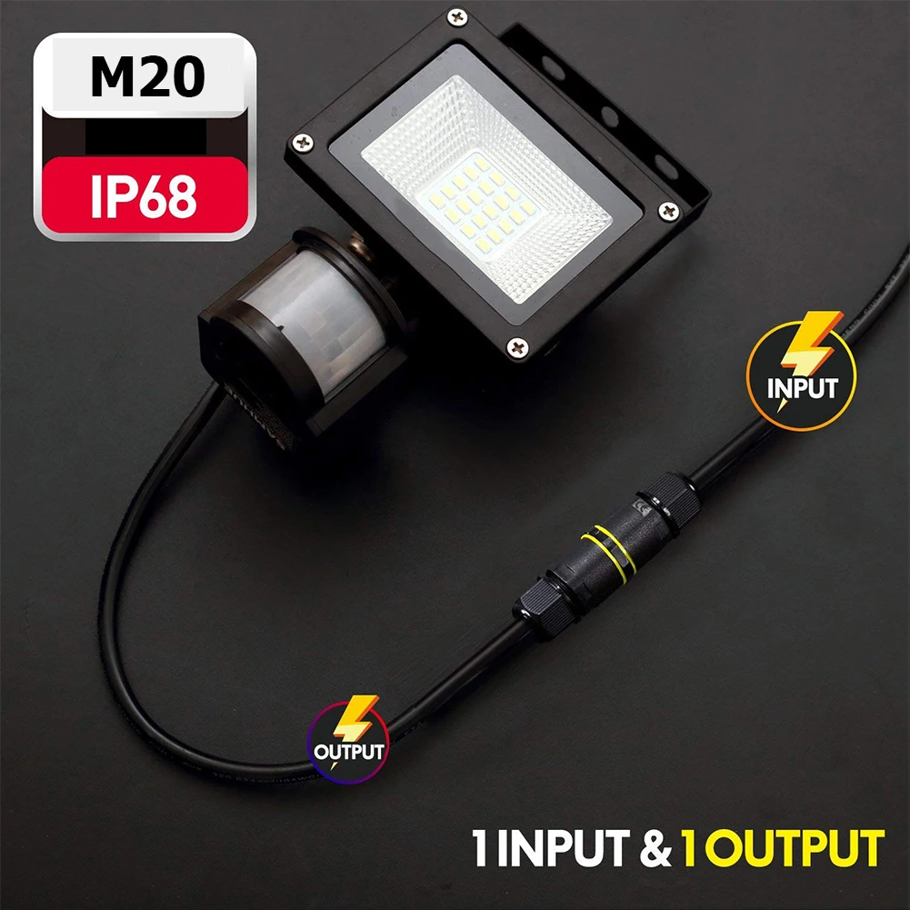 2 шт. M20 Пластиковый кабель соединительный элемент коробка уплотнение IP68 Водонепроницаемый 20A электрический прямой соединитель шарнир провода адаптер открытый