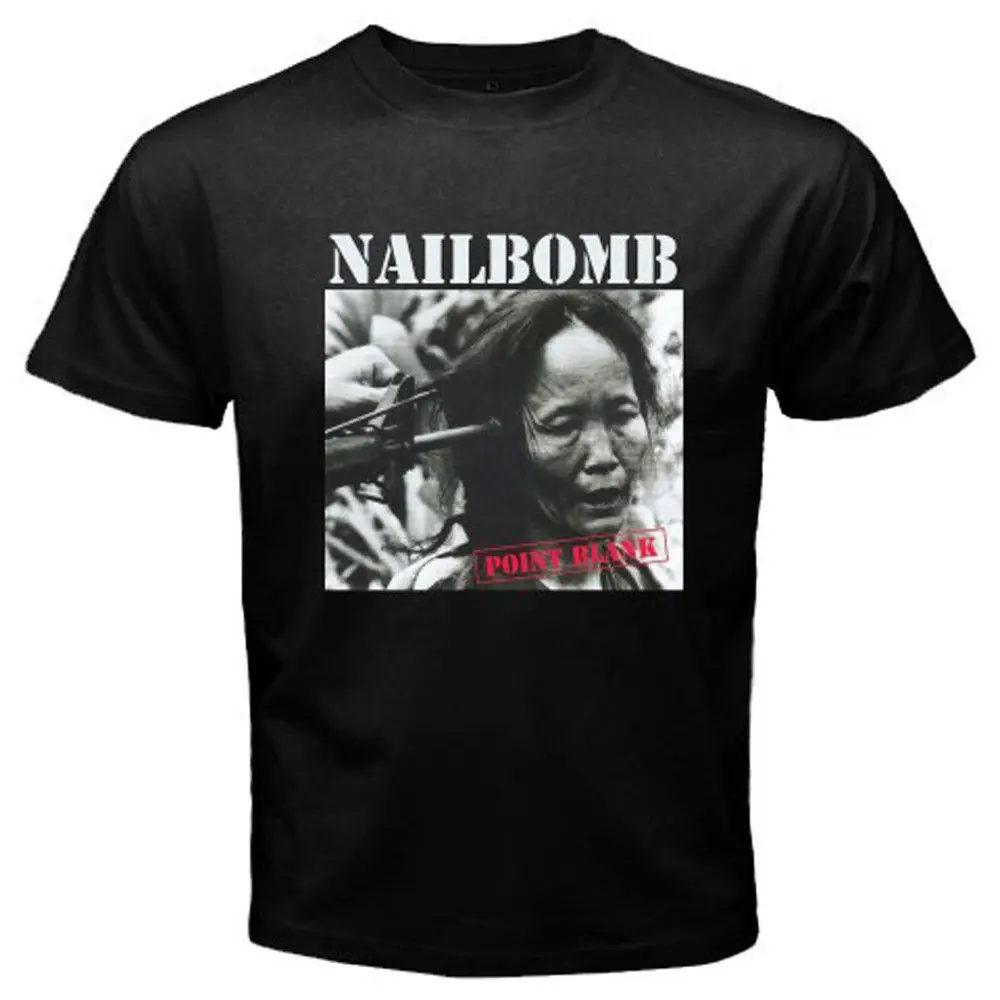 Новинка Мужская черная футболка с надписью NAILBOMB в стиле панк размер от S до 3XL
