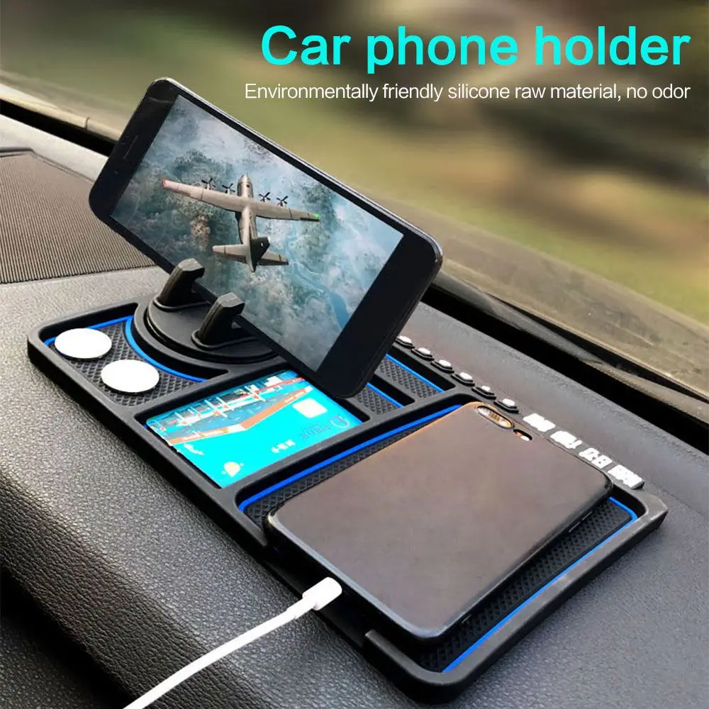 

Multi-functional Car Dashboard Silicone Non-Slip mat Car phone holder Parking Number Card Coin Storage Cushion Auto GPS Pad