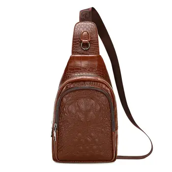 

Men Vintage PU Leather Personality Crocodile Travel Shoulder Versatile Breathable Comfortable Shoulder Bag Messenger