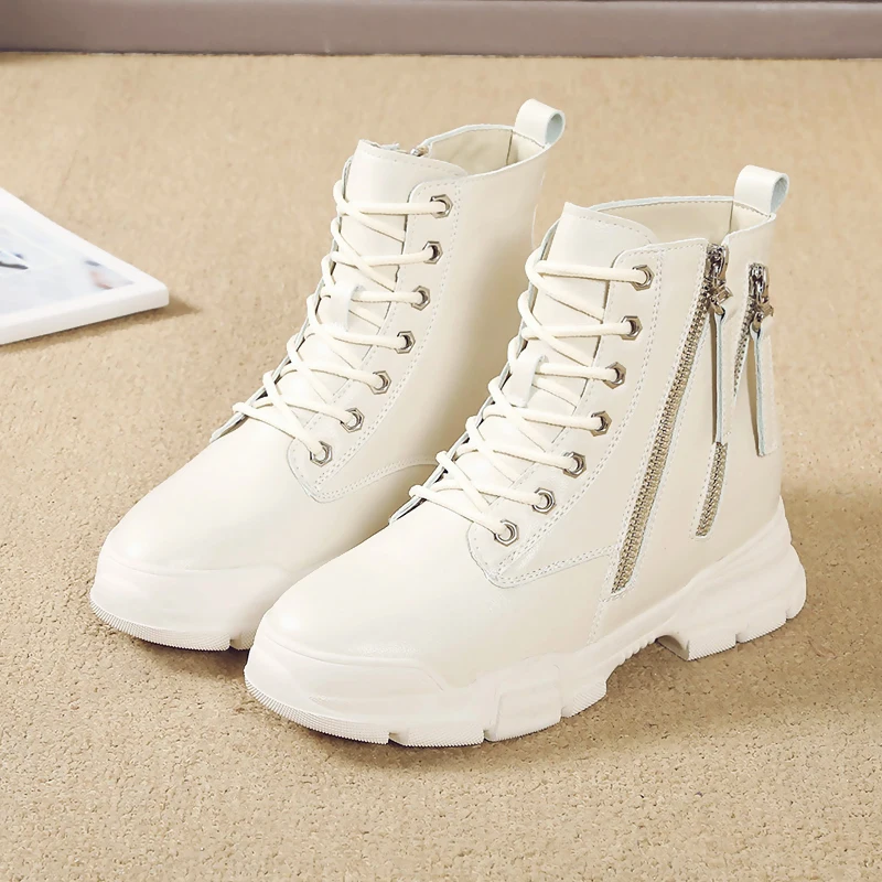 

2020 New listing autumn winter sneakers leisure plus velvet new wild cotton shoes heel square head women's shoes tide W39-39