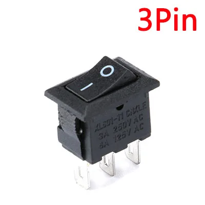 10 шт. 3 Pin 2 Pin 3A 250 В 10*15 мм черная кнопка кулисный переключатель вкл. Выкл. AC 10X15 мини кулисный выключатель питания - Цвет: 3 pin black