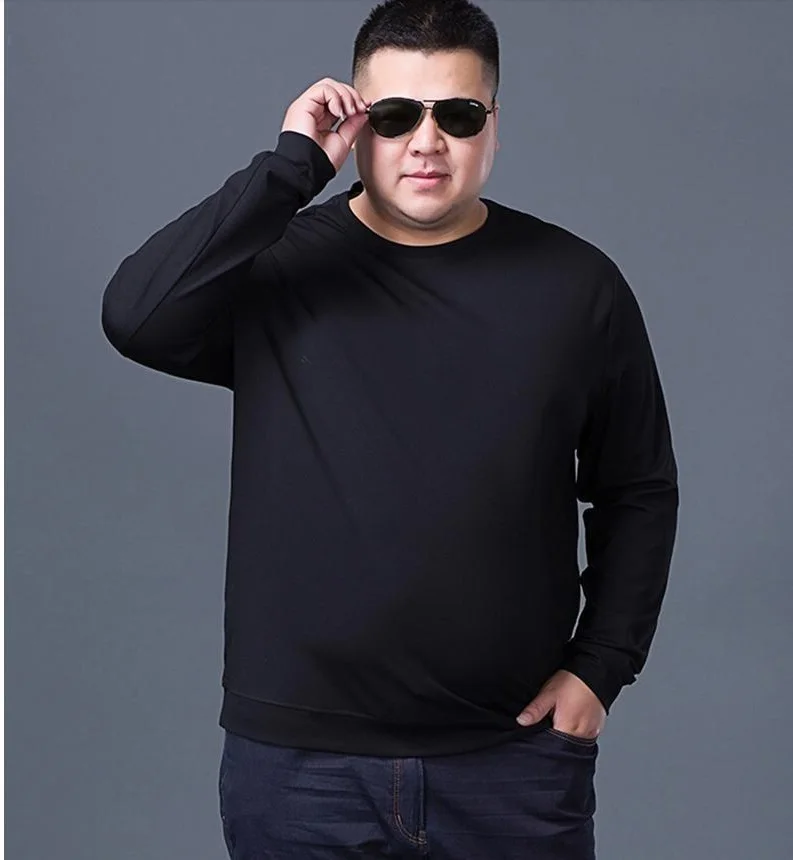 autumn winter Men women T-Shirts Long Sleeve Large Size 8XL 9XL 10XL 13XL big size tees Home underwear Cotton Loose Tops black 2