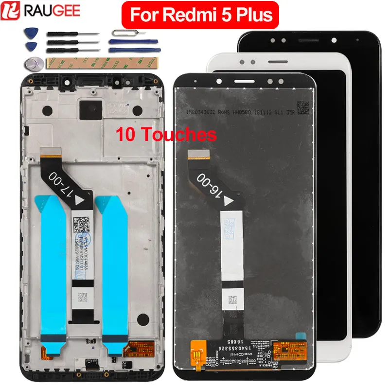 Цена Для Xiaomi Redmi 5 Plus ЖК дисплей + сенсорный экран с рамкой дигитайзер запасная сборка для Redmi 5 Plus font b lcd b font 5,99 дюймов + Инструменты