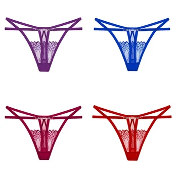 

Sexy Low Waist G-String For Women Thin Sexy temptation Lace Panties Perspective Hollow Out Lace Sexy Thong Intimate