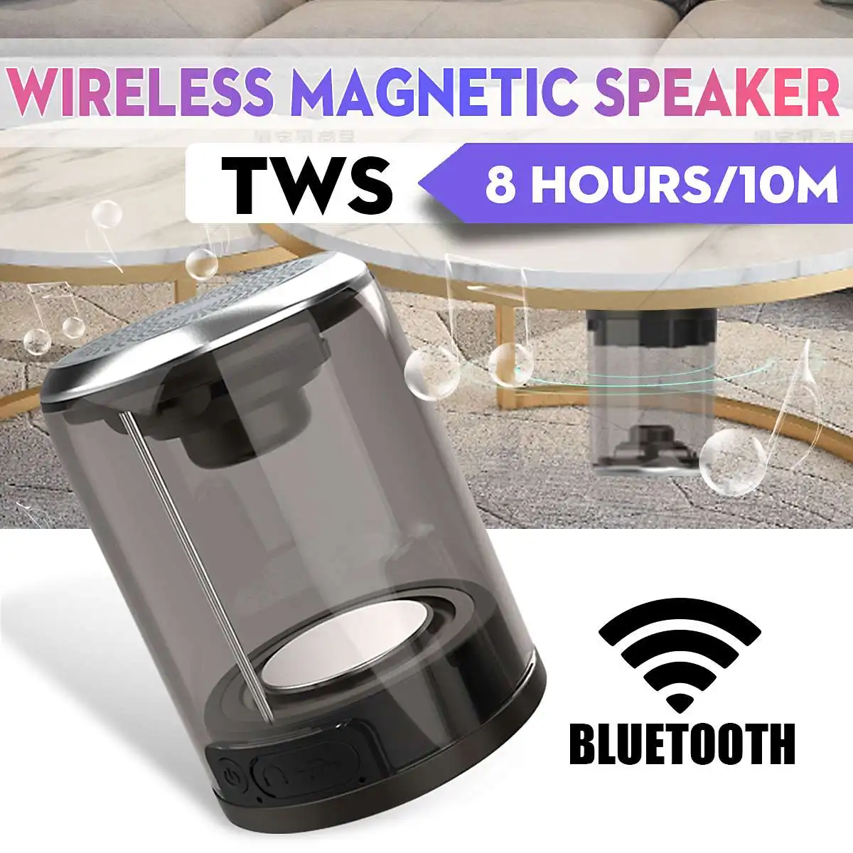 Портативный магнитный HIFI стерео динамик s bluetooth 4,2 беспроводной динамик HiFi 5D стерео звук бас динамик водонепроницаемый сабвуфер