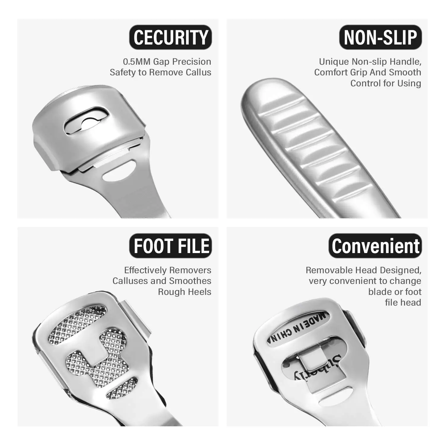 New Foot Care Tool Stainless Steel 1pc Dead Skin Callus Remover Planer Cutter Shaver Foot + 50pcs Blades