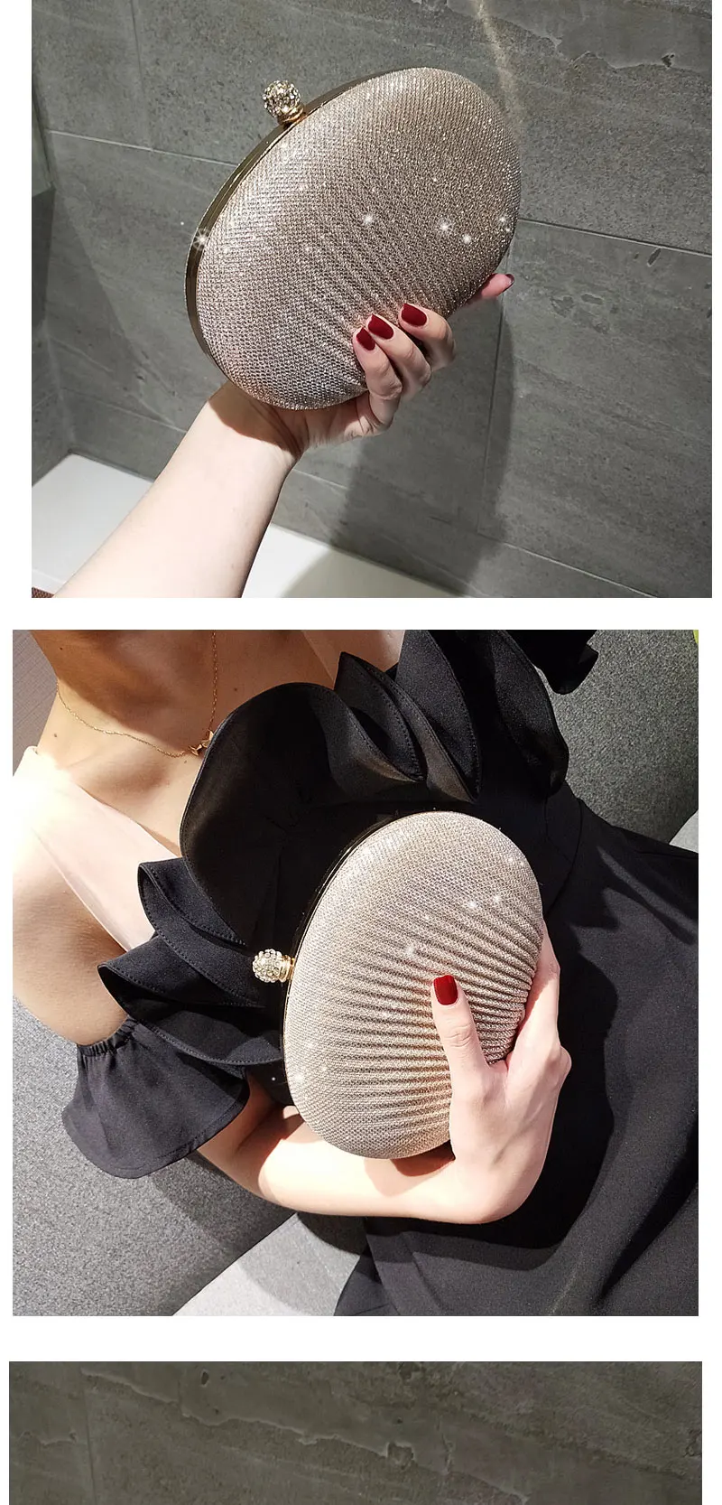 Bolsa feminina сумка для банкета Новинка Блестящий плиссированный металлический бант гусиное яйцо клатч женское платье вечерняя сумка