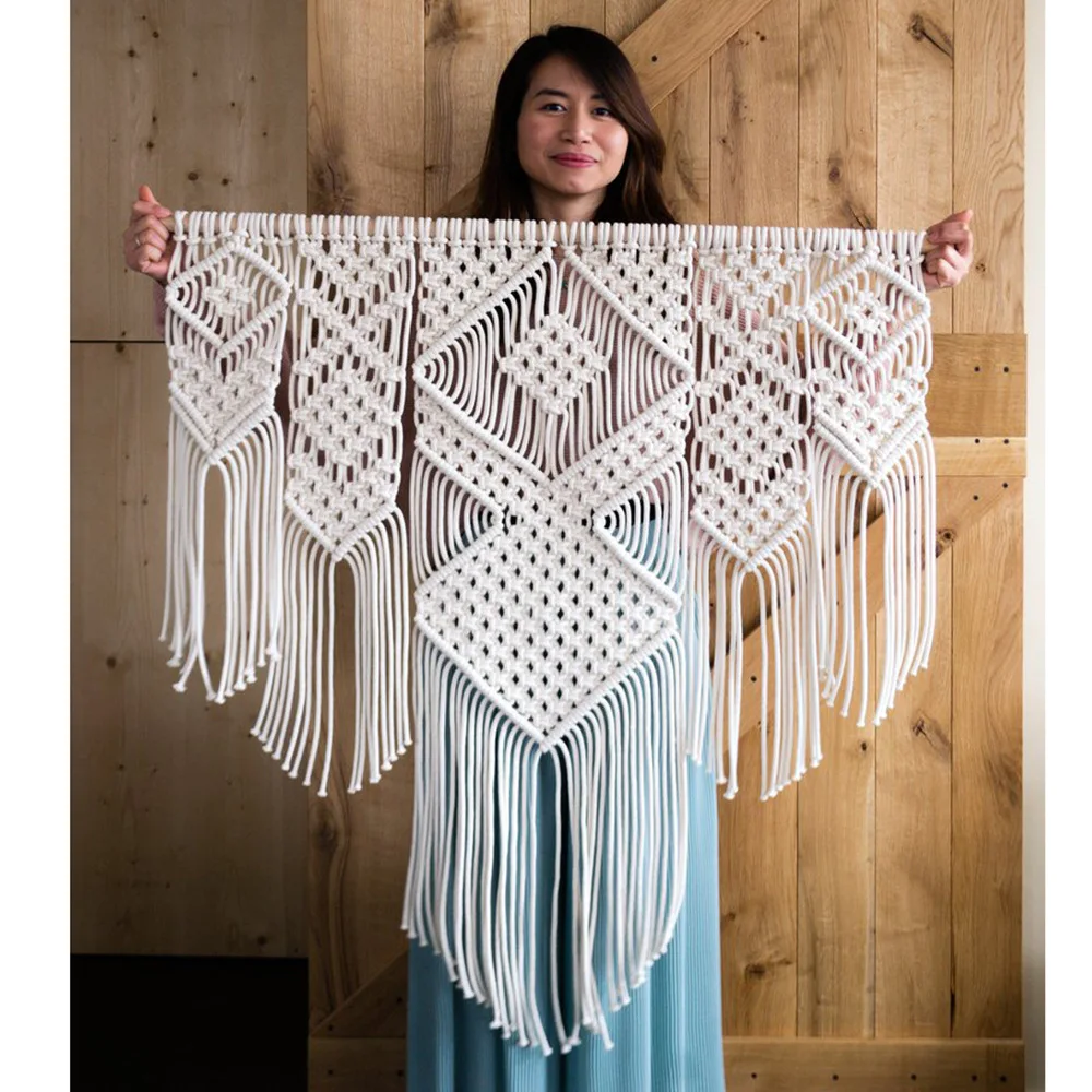 

Bohemian Wall Tapestry Farmhouse Home Decor Nordic Macrame Wall Hanging Tapestry Flower of Life Creative Knitting Wall Blanket