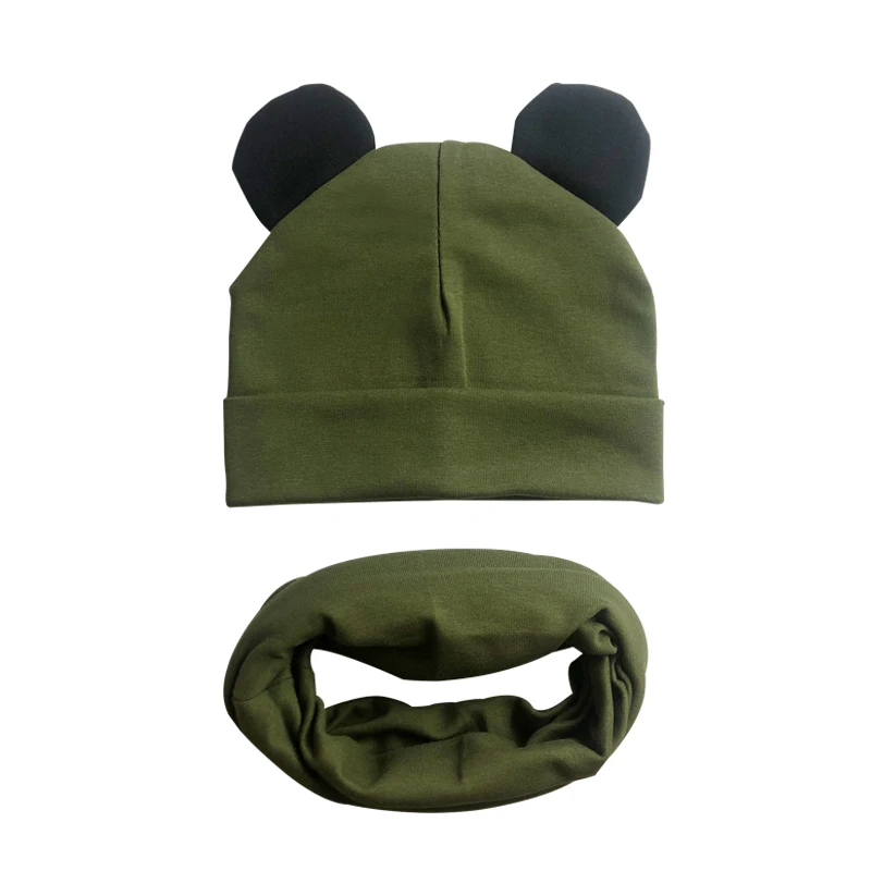 Baby Hat Cotton Ear Cap For Boys And Girls Winter Hat Scarf Set Children Boys Cap Scarf