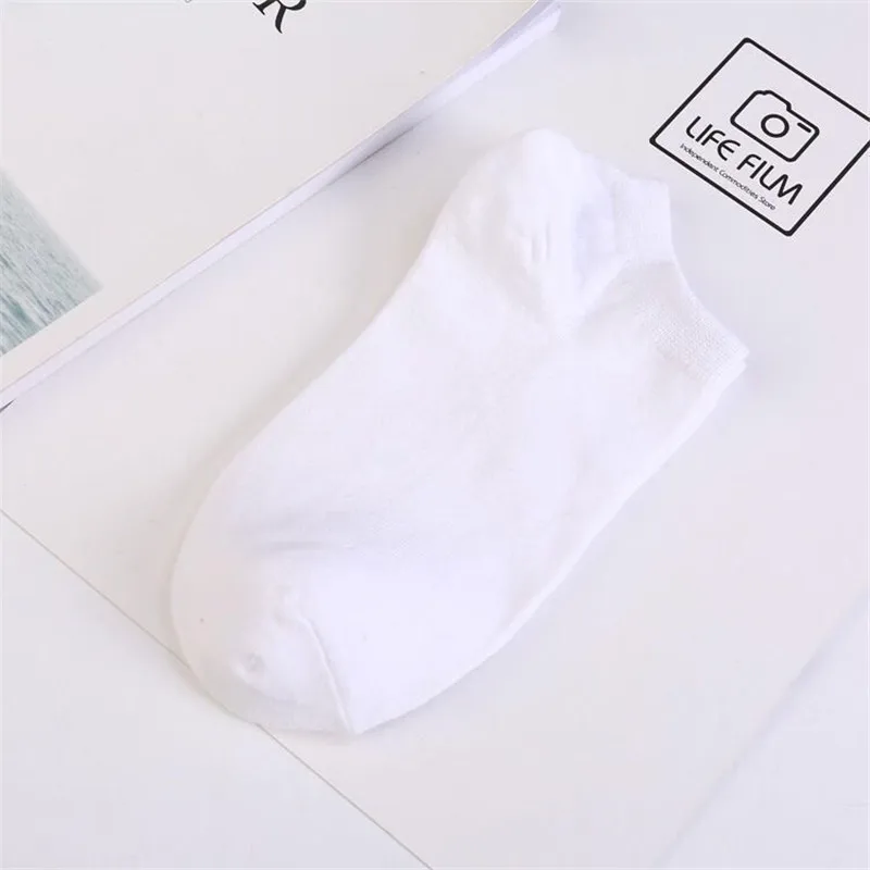 6 шт./партия, 3 пары, весенне-летние мужские хлопковые носки для мужчин, деловые повседневные однотонные короткие мужские носки, носки, Тапочки - Цвет: 3pairs white