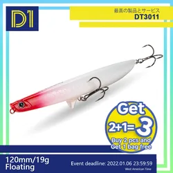 D1 Bib Lures Surface Fishing Bait WTD Fly Casting  Pencil 120-F 19g Floating Swimbait Carp accessories	shad Pike lure
