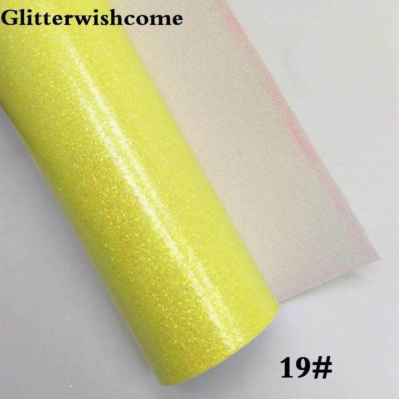 19 Glitterwishcome 30X134 см мини-рулон блестящая ткань винил для бантов гладкая блестящая кожа ткань искусственная кожа для бантов, GM200 - Цвет: 19
