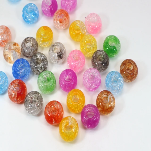 90 Pcs 9 mm Donut Shaped Plastic Beads Mix Lot