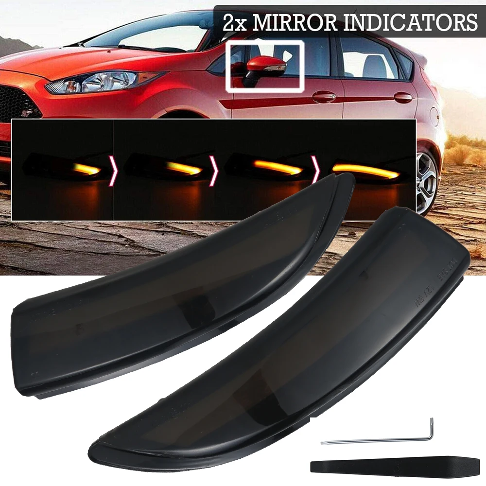 

2pcs LED Side Wing Rearview Mirror Dynamic Indicator Flowing Turn Signal Blinker Repeater Light for Ford for Fiesta MK8 19+ Mk7