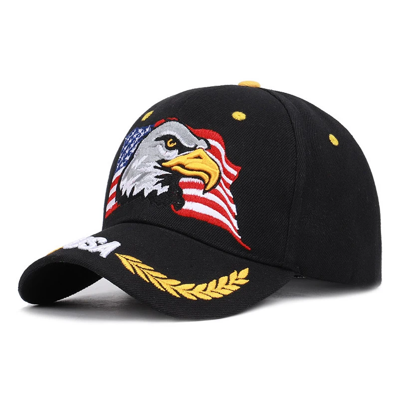 

Men New USA 3D Embroidery Eagle Baseball Cap Women's Autumn Hat American Flag Baseball Cap Trucker Hat