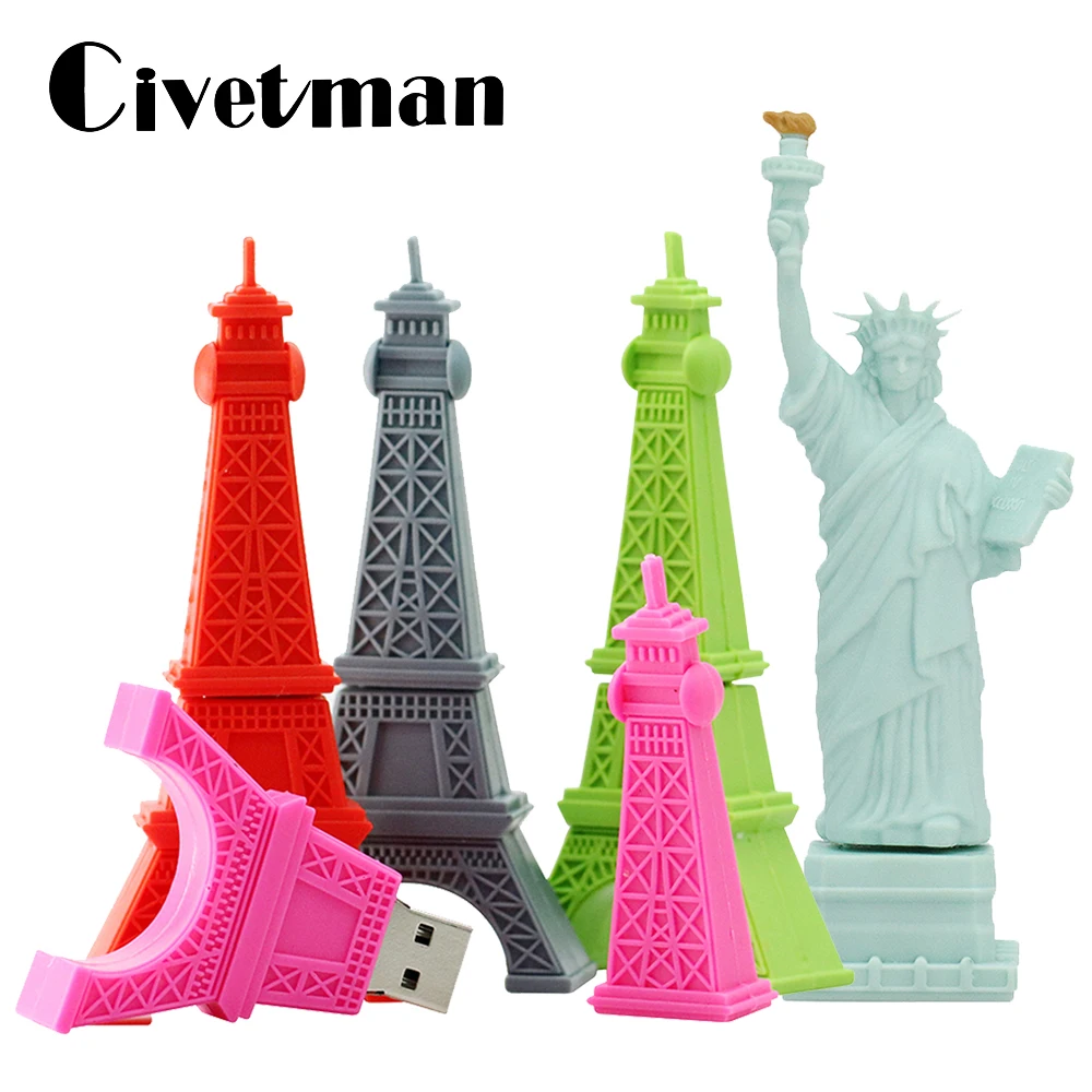USB флеш накопитель в виде Эйфелевой башни 16 128 ГБ|pen drive memory stick|u diskpendrive 4gb |