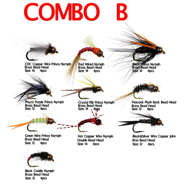 40PCS/Box Fishing Fly Set Stonefly Buzzers Beadhead Nymphs Epoxy Coated  Nymphs Portable Trout Fly Fishing