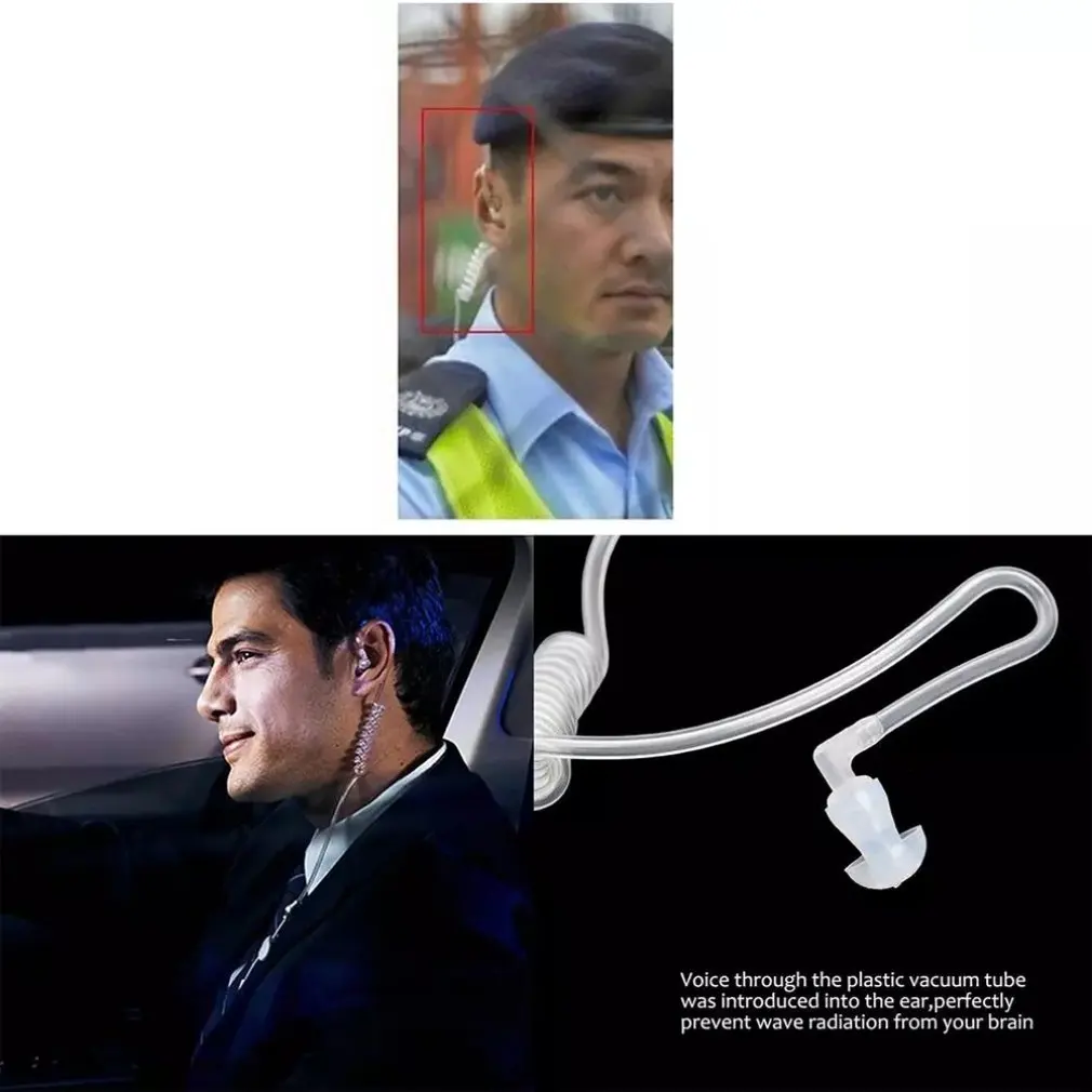 

Single-sided In-ear Vacuum Spiral Tube Empty 3.5mm Radiation-proof Earphone With Wheat Air Duct Spring Earphone