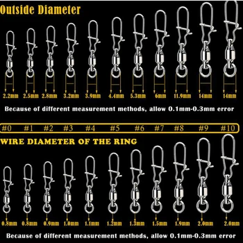 

1/2pcs High-speed Rotating Heavy Duty Snap Connector Stainless Steel Swivels Fishing Tool for Outdoor Fishing Activity
