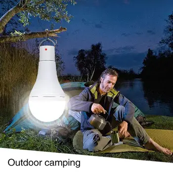 

Super Bright Solar Panel Tent Bulb Camping Light Bulb Travel Flashlight Night Lamp Fishing Portable 5 Modes with Remote Control