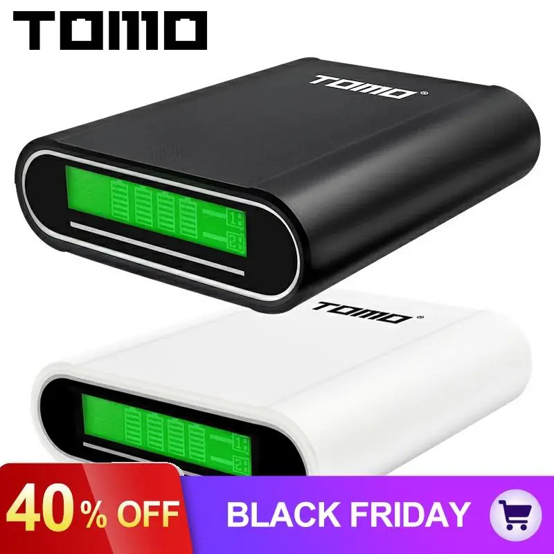 TOMO Dual USB Li-Ion интеллектуальное зарядное устройство портативный lcd умный DIY банк питания для мобильного телефона чехол поддержка 4x18650 батареи