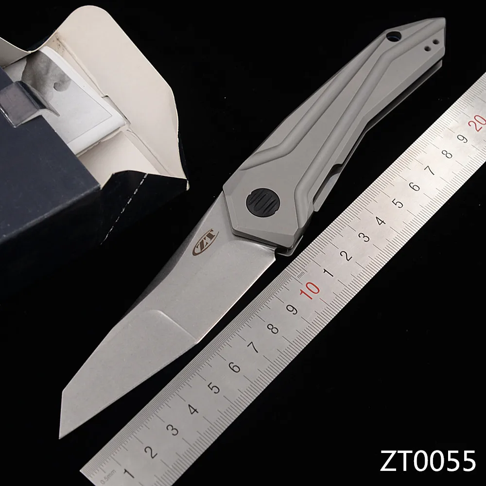 JUFULE 0055 Mark S35VN Blade TC4 Titanium Handle Ball Bearing flipper Outdoor Camping Hunting Tool Folding dinner kitchen knife