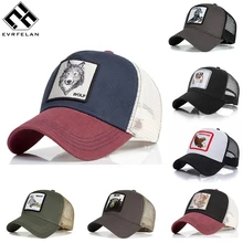 Gorra de béisbol de malla de moda Evrfelan, gorras Unisex con animales encantadores, gorra Snapback para hombres y mujeres, gorra de papá, gorras ajustables de hueso de verano(China)