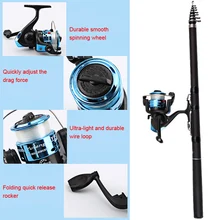 Новинка, телескопическая удочка, комплект, катушка, чистая линия, приманка, снасти, сумка, портативная для морского озера, BN99