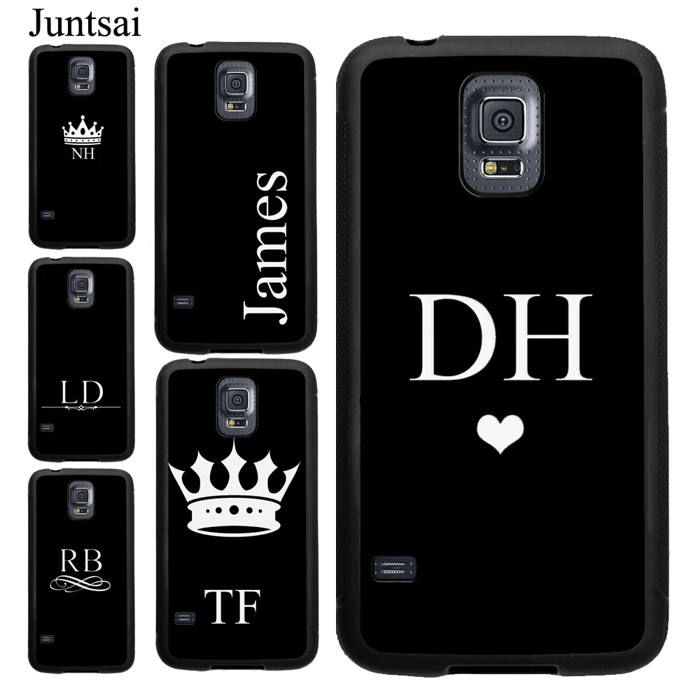 

Juntsai Personalised Initials Name Black Case For Samsung Galaxy S10 S9 S8 Plus S10E Note 10 8 9 S7 Edge A10 A20 A40 A50 A70