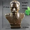 Antique Brass Russian Great Man Leader Joseph Stalin Bust Bronze Statue BIG Figurines Retro Copper Desktop Ornament Decor Crafts 3