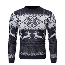 WENYUJH 2019 Mens Causal O Neck Sweater Deer Printed Autumn Winter Christmas Pullover Knitted Jumper Sweaters Slim Male Clothes WENYUJH 2019 Mens Causal O Neck Sweater Deer Printed Autumn Winter Christmas Pullover Knitted Jumper Sweaters Slim Male Clothes
