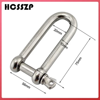 

HCSSZP 5 pcs 10mm Long D Shackle Stainless Steel 316 Marine Boat Eye Screw Pin Chain Rigging Hardware