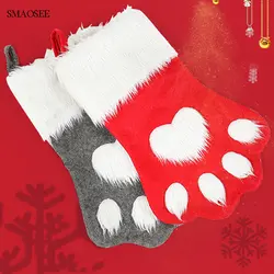 2019 ПЭТ кошачья и собачья лапка рождественские чулки мини-носок фестиваль Рождественская игрушка Кулон конфеты подарочная сумка украшения