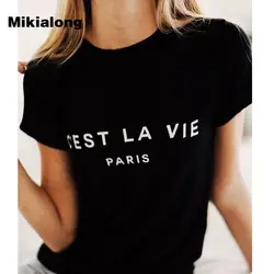 Женские топы, футболка из хлопка для женщин 2019, летняя футболка с коротким рукавом Poleras Mujer, топ, футболка для женщин с принтом в виде Парижа