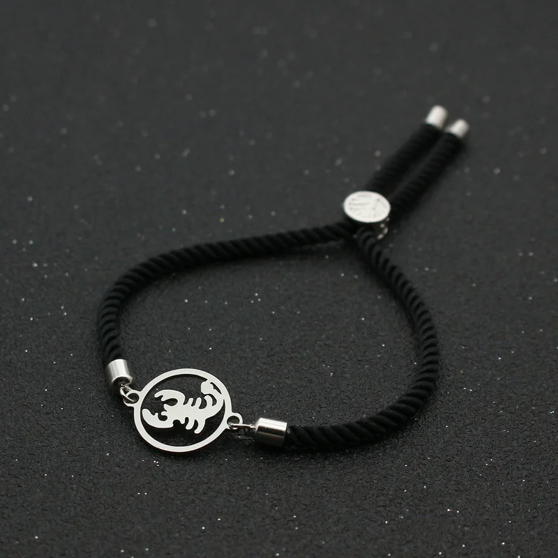 Cute Bear Stainless Steel Scorpion Bracelet Women Lucky Red Rope Adjustable Friendship Bracelets& Bangles For Men Charm Jewelry