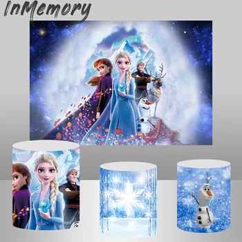 

Princess Elsa Backdrop props for photography Custom Girl Birthday Background Photo Studio SnowFlake Party banner Photocall
