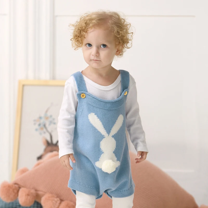 

Baby Bodysuit Sleeveless Knit Newborn Boy Girl Jumpsuits Outfits Cute 3D Rabbit Toddler Clothing Infant Fashion Easter Playsuits