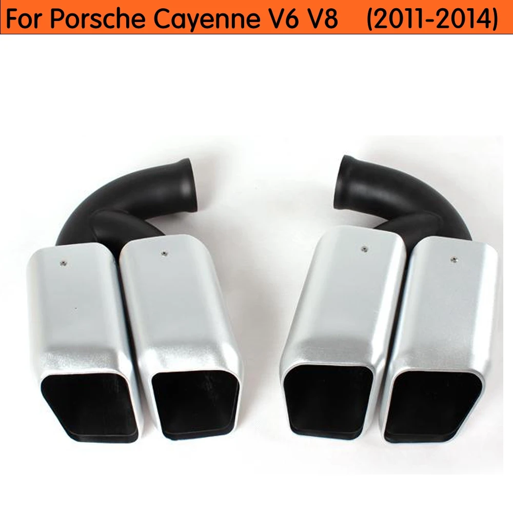 Серебряный Хвост Глушитель для выхлопной трубы для Porsche Cayenne V6 V8 2011 2012 2013 Cayenne S GTS из нержавеющей стали глушители 1 пара