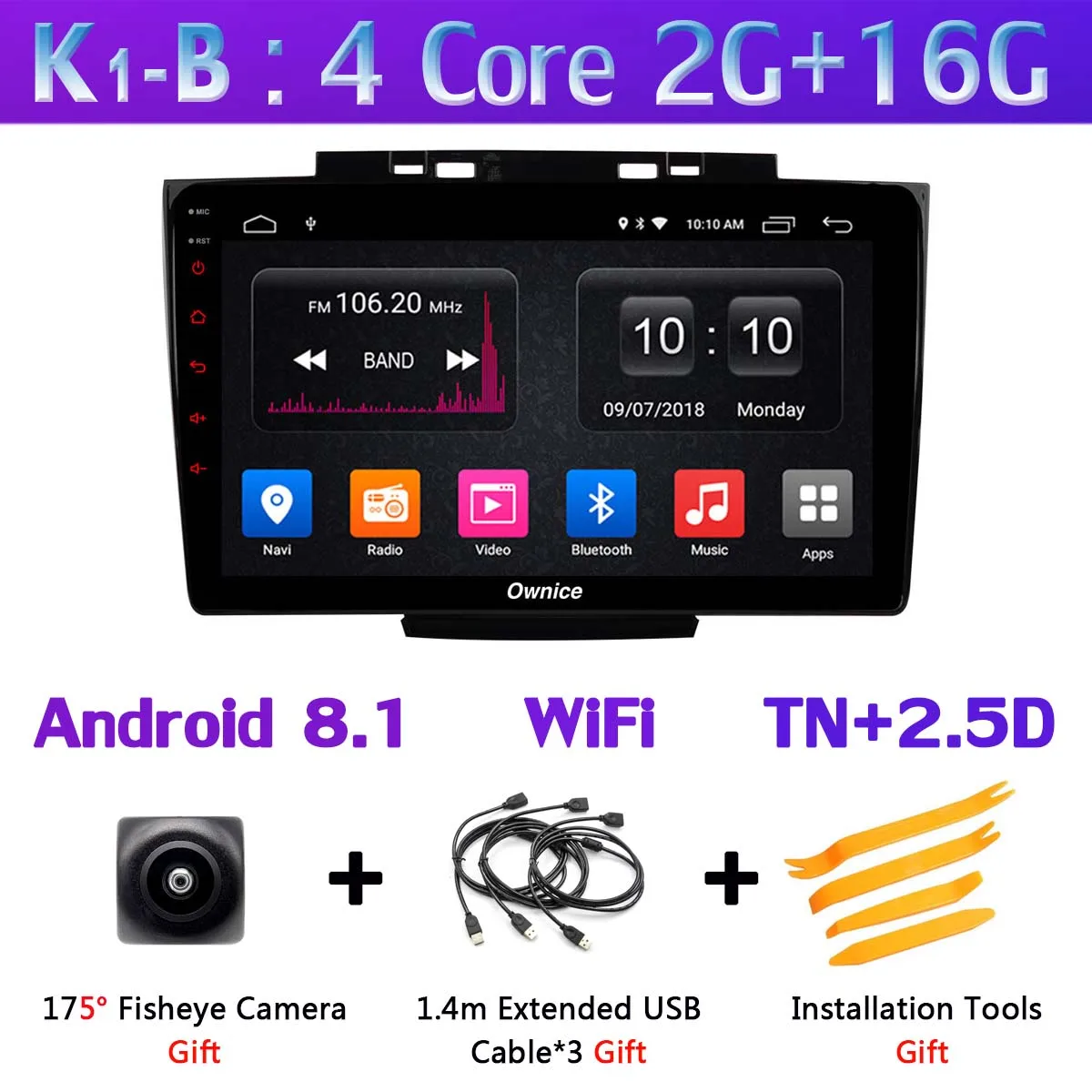 Ownice K1 K3 K5 K6 автомобильный dvd-плеер gps радио для Haval Hover Greatwall Great Wall H5 H3 2013- CarPlay DSP Adas 360 ° панорамный - Цвет: K1-B