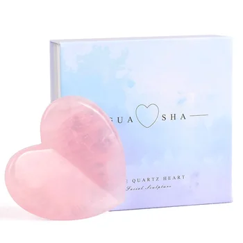 

Natural heart-shaped pink crystal shaving board a household facial and eye scrapping board massager to promote skin absorption