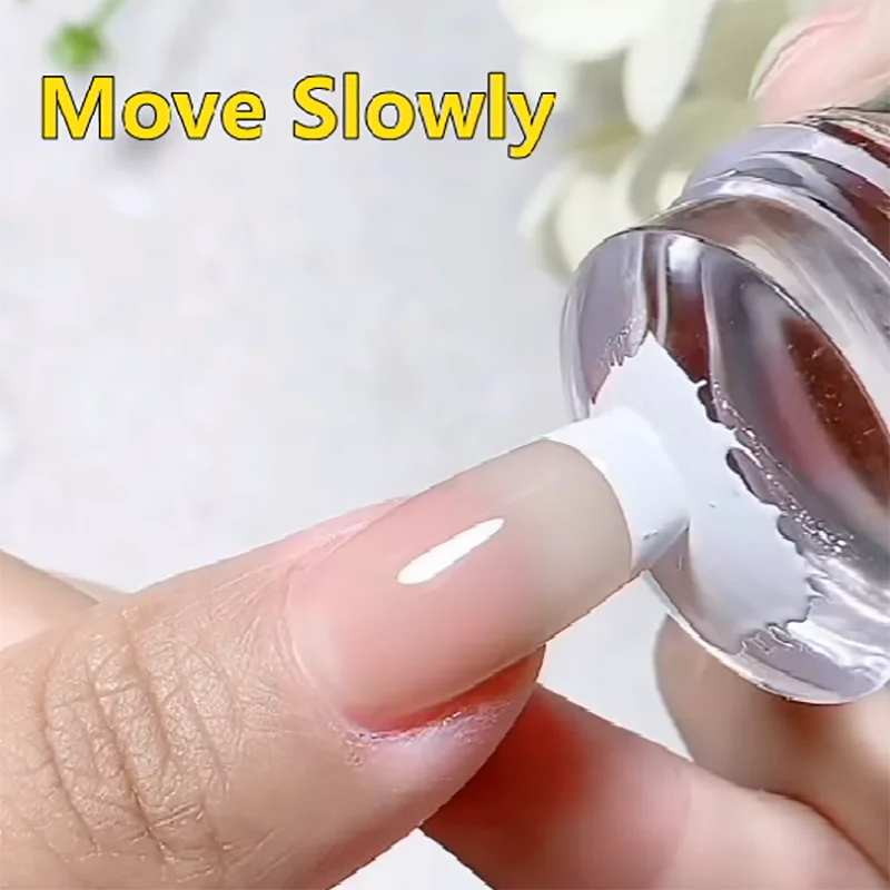 1set Easy-French Nail Stamper Monocle Clear Jelly 3.8*3.8cm Print Silicone Transfer Print Scraper Nail DIY Template Stamping YZ2