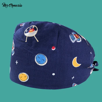 

MSORMOSIA Cotton surgical dentist surgical cap medical printing pet hospital hat medical scrub medical pharmacy nurse cap new